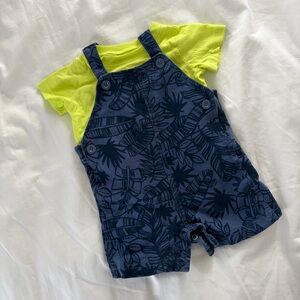 6M Carter's Neon Yellow and Navy Blue Kids Matching Set